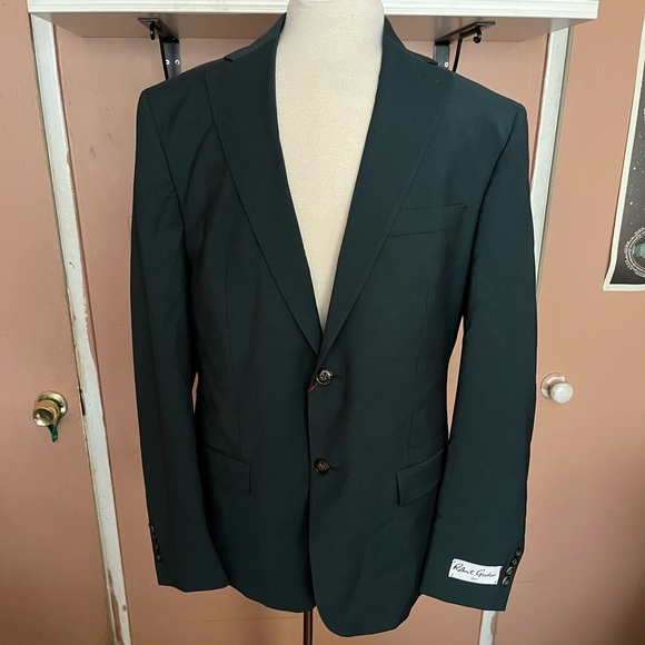 ROBERT GRAHAM Dark Green RENO ModernFit Wool Mohair Suit Jacket size 42r